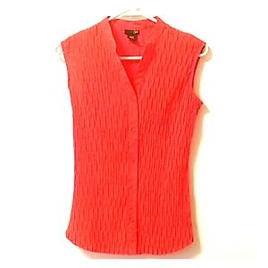 Orange button up tank top